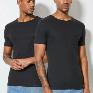 SUPERBALIST LABEL Plain Rib Muscle Fit Crew Neck T-Shirt – Black (Large) - Brand New