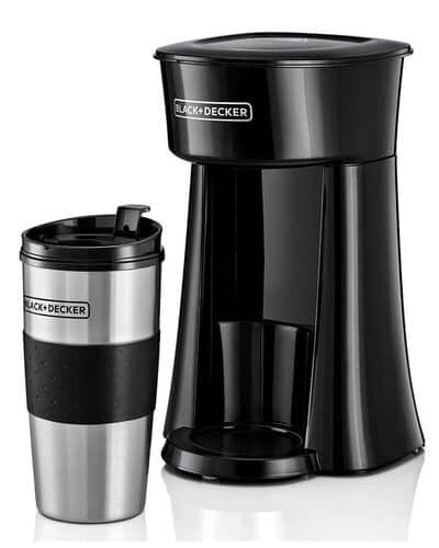 Black+Decker 650W 360ml Travel Cup And Coffee Maker - Black - Brand New