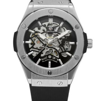 Forsining ENZO Automatic Mens Watch - Black/Silver - Brand New