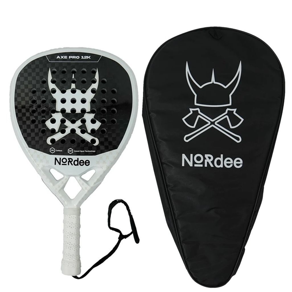 NORdee Axe Pro 12K Padel Racket - White/Black - Brand New