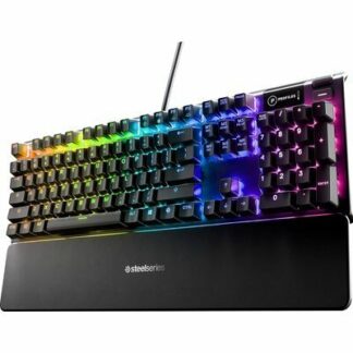 SteelSeries Apex 5 Hybrid-Mechanical RGB Gaming Keyboard (Hybrid Blue - Tactile & Clicky Switch) - New Unsealed