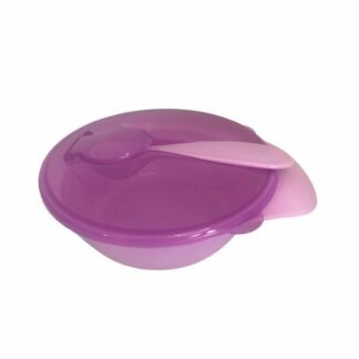 Feeding Bowl With Lid And Spoon - Purple - Brand New