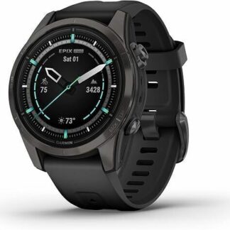 Garmin Epix Pro Gen 2 Sapphire Edition Amoled Display Smartwatch, 42 mm Size, Carbon Grey DLC Titanium with Black Band - Brand New