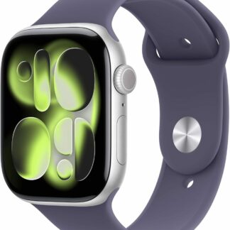 Apple Watch Series 11 GPS 46mm Smartwatch with Silver Aluminium Case with Purple Fog Sport Band - M/L. Sleep Score, Fitness Tracker, Health Monitoring, Always-On Display, Water Resistant - Brand New