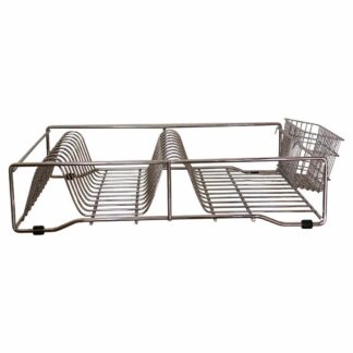 Totally home Chrome Dish Rack with Cutlery Holder - New Unsealed